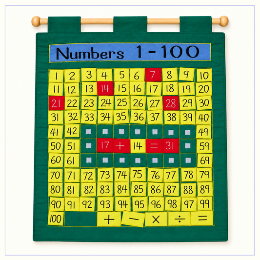 0-100 Counting Chart - Fabric Wall Chart - Math (Classroom Size)