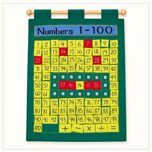 0-100 Counting Chart - Fabric Wall Chart - Math