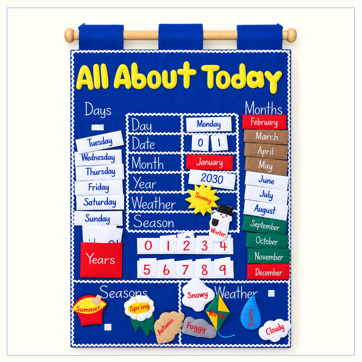 All About Today - Fabric Wall Chart - Calender