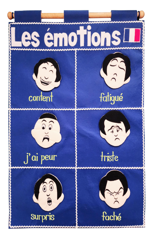 French Language - Facial Expressions - Fabric Wall Chart