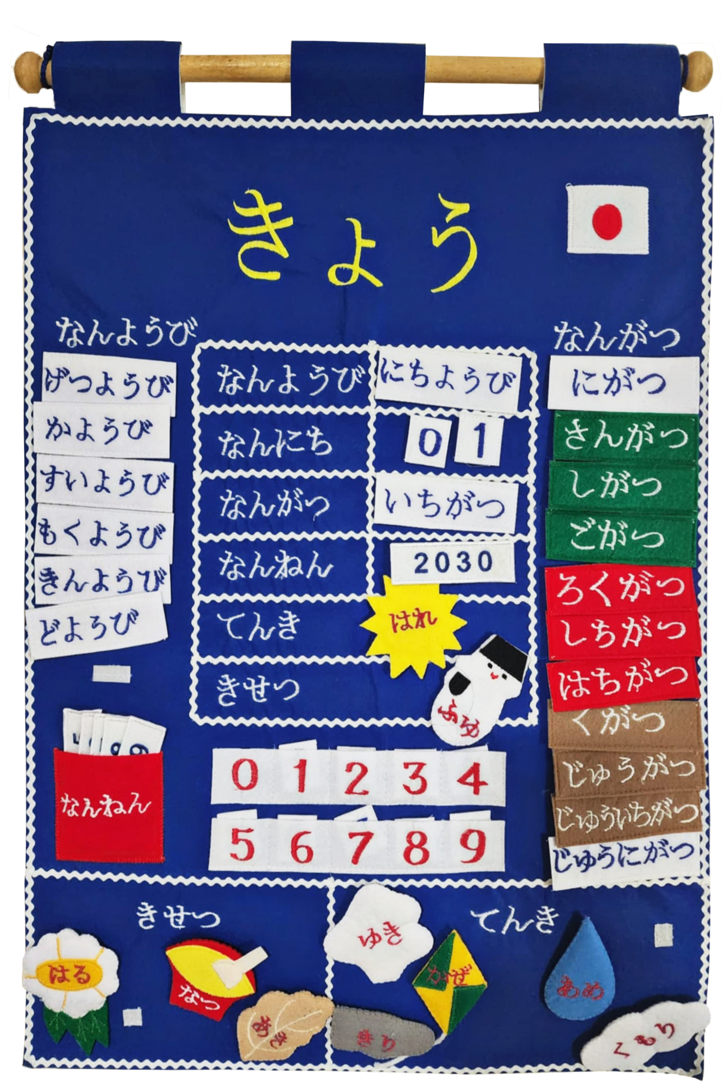 Japanese Language - Calendar - Fabric Wall Chart